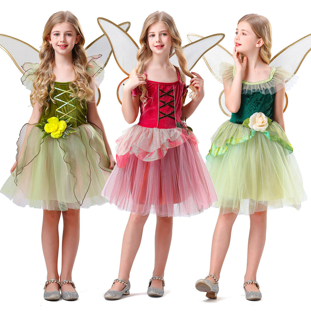 女童公主蓬蓬裙表演翅膀连衣裙
