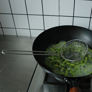 苏安娜杂货 不锈钢编织长柄饺子漏勺打边炉火锅捞面勺油炸过滤勺