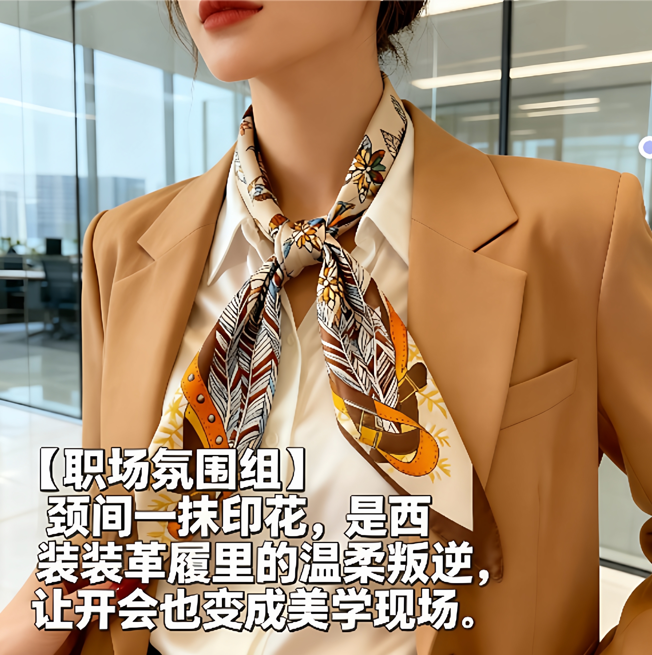 新款丝巾女时尚百搭高级感小方巾韩版护颈领巾春秋复古围巾绑包