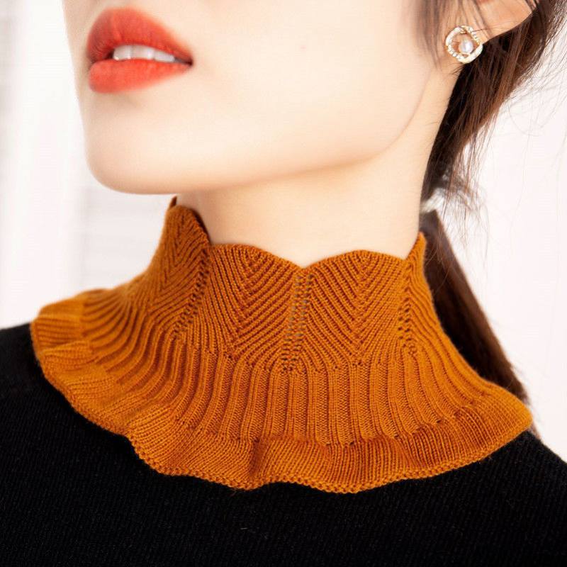 套头围脖秋冬季保暖脖套高领装饰毛衣假领子女防寒防风针织毛线