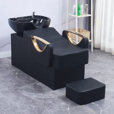 美发店发廊专用冲水床厂家直销理发店洗头床新款半躺式洗发床