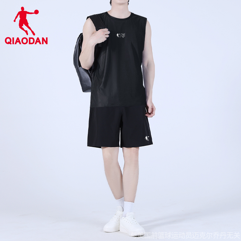 乔丹运动套装男夏季无袖背心跑步T恤坎肩短裤篮球服青少年两件装