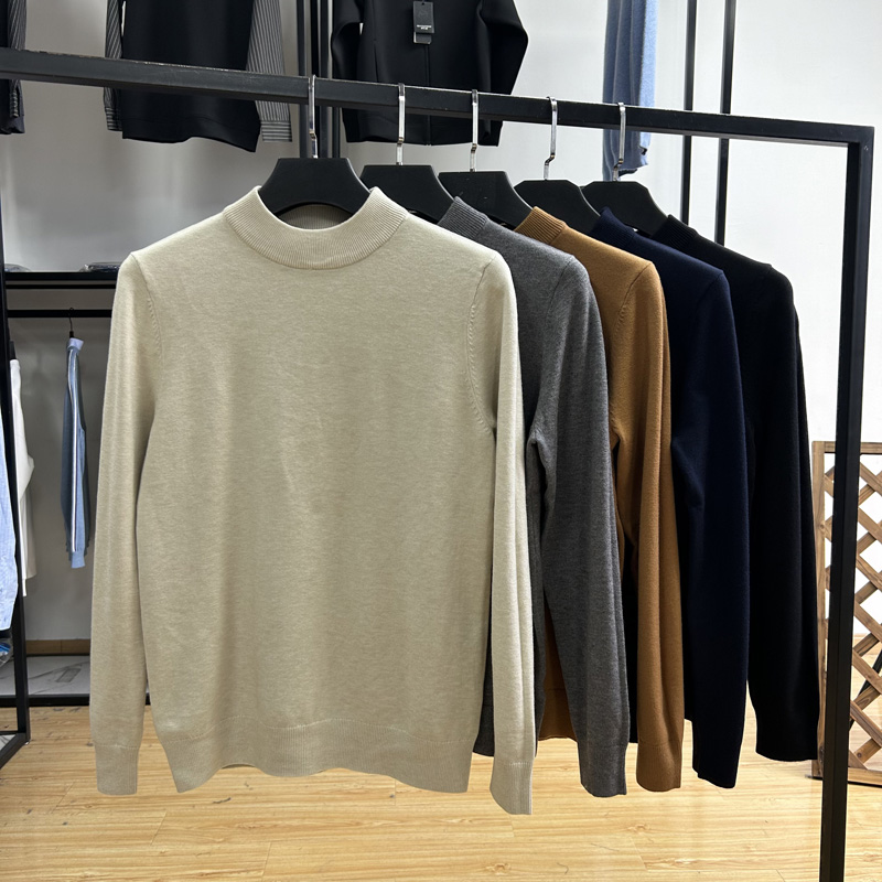 含绵羊毛料保暖半高领打底衫秋冬亲肤软糯好料纯色套头针织衫