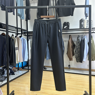 一条过冬平整面料加绒加厚休闲裤 秋冬保暖松紧腰直筒长裤