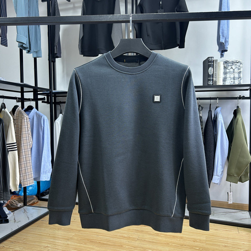 加绒保暖时尚休闲圆领长袖卫衣秋冬复合针织感加厚上衣男,男装,卫衣,淘宝优惠券,粉丝福利购,淘宝优惠卷