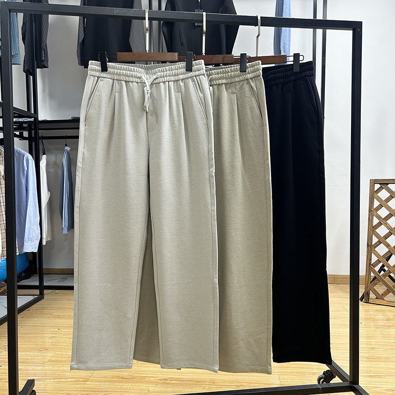 含绵羊毛混纺好料直筒休闲长裤秋冬季男士亲肤舒适松紧腰抽绳,男装,休闲裤,淘宝优惠券,粉丝福利购,淘宝优惠卷