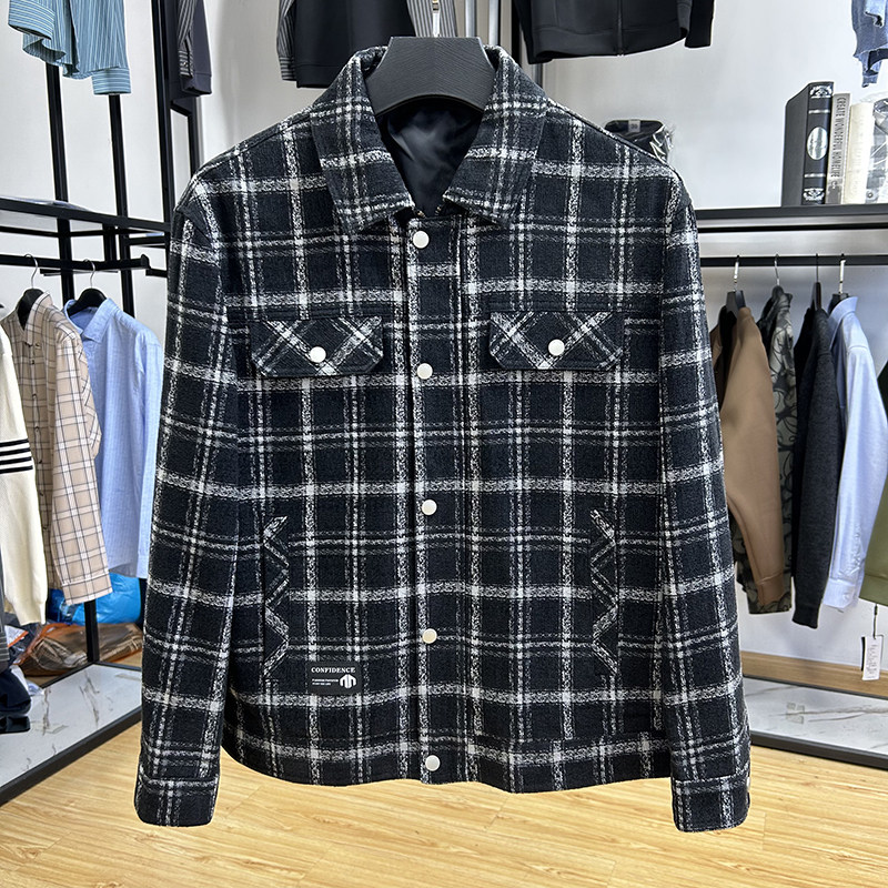 挺括有型修身翻领时尚休闲夹克秋季男士复古针织面料修身外套,男装,夹克,淘宝优惠券,粉丝福利购,淘宝优惠卷