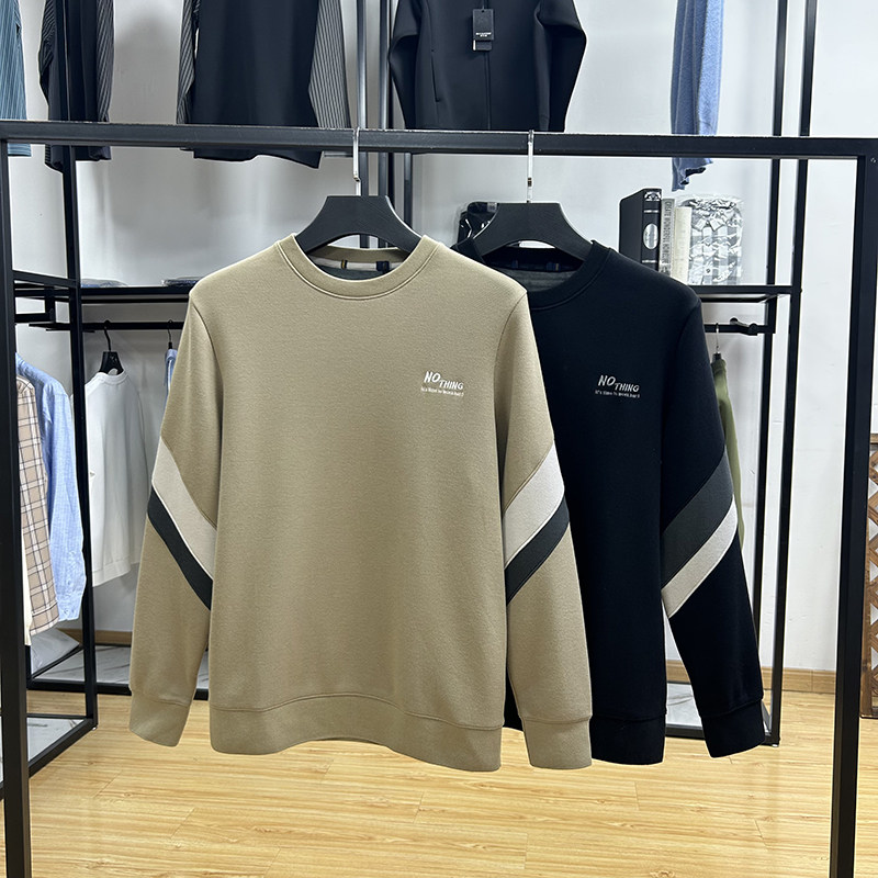 含莫代尔料加绒保暖圆领长袖卫衣冬季休闲时尚经典套头上衣男,男装,卫衣,淘宝优惠券,粉丝福利购,淘宝优惠卷