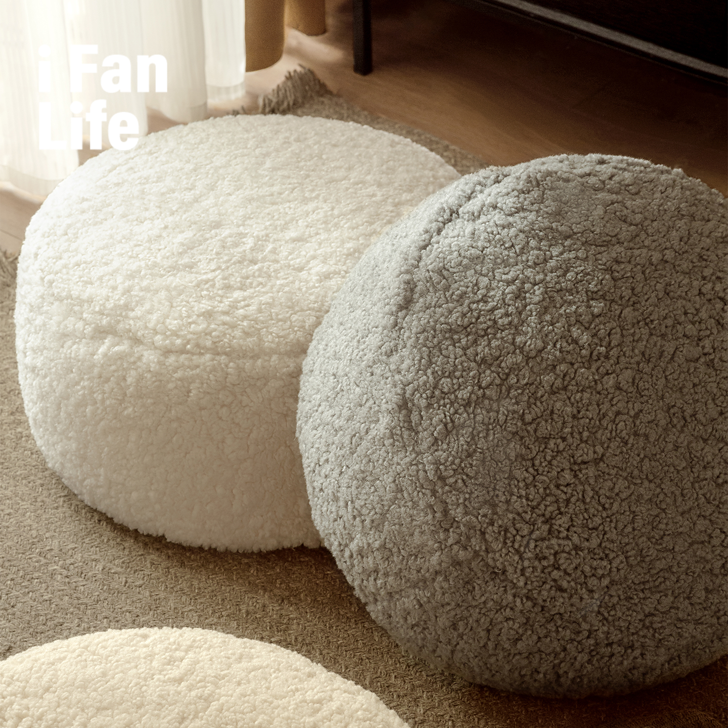 奥罗拉坐墩小凳子家用实木矮凳客厅沙发凳门口换鞋凳布艺圆凳墩子