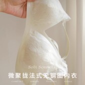 SoftSonnets蕾丝内衣法式 性感文胸薄款 三角杯小胸微聚拢胸罩女
