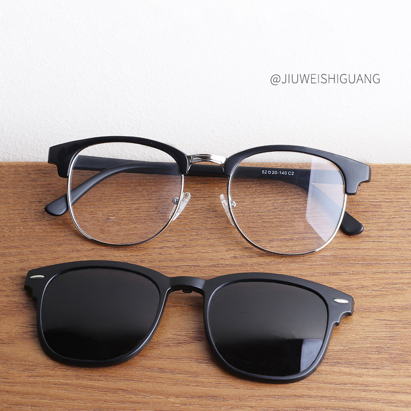 Retro super light tr90 Semi-rimmed glasses men and women Trocar Myopia sunglasses Polarized Sunglasses clipin the  ZIPPO/Swiss Army Knife/Glasses , Sunglasses  category - from Buy2taobao.com to provide professional Taobao agent buy service