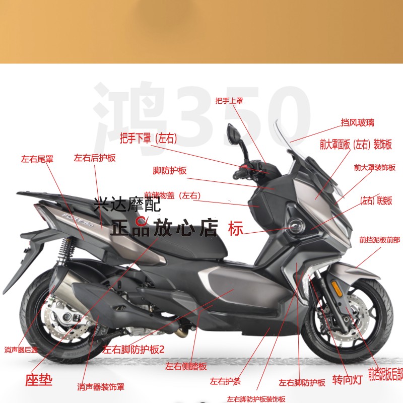 鸿350ADV左右大罩脚踏板外壳