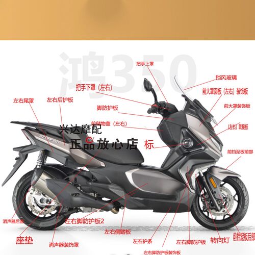 鸿350ADV左右大罩脚踏板外壳