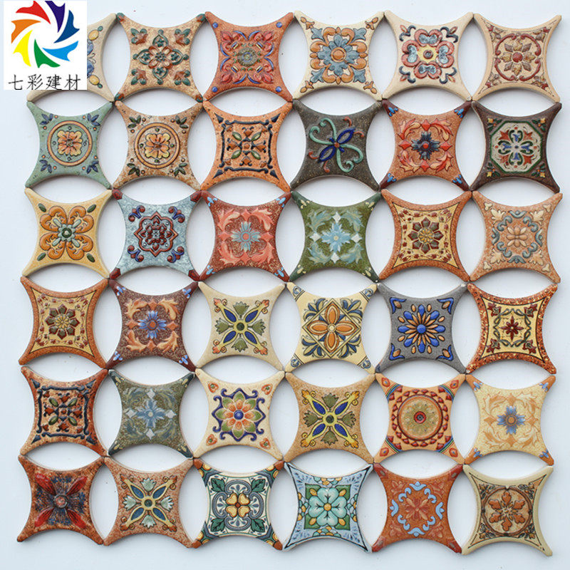 fillet Antique brick Corner flower 500 Wall tile Motif ceramic tile Parquet American style Retro Tile floor tile 66 Small tilesin the Decoration main material , Ceramic tile , Tile decorative accessories , Motif  category - from Buy2taobao.com to provide professional Taobao agent buy service