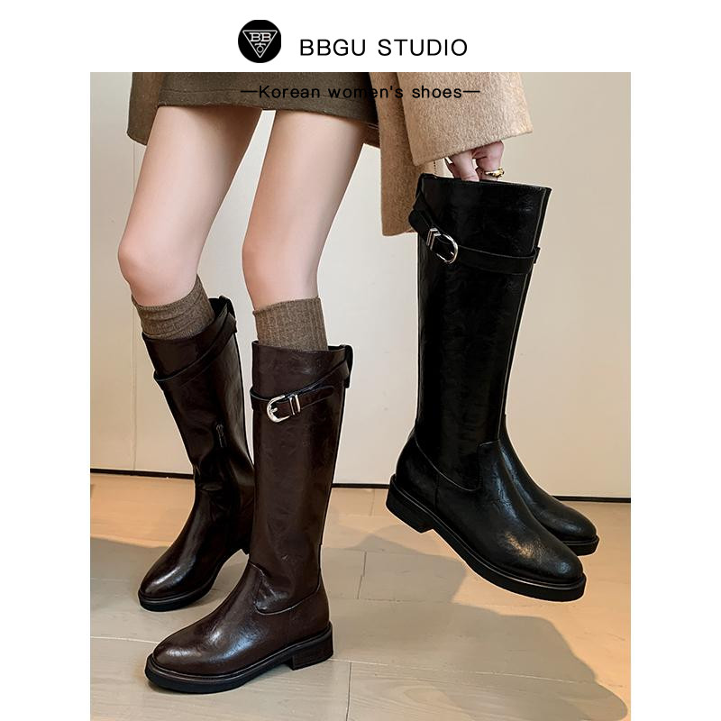 长靴粗跟骑士靴BB古欧美风