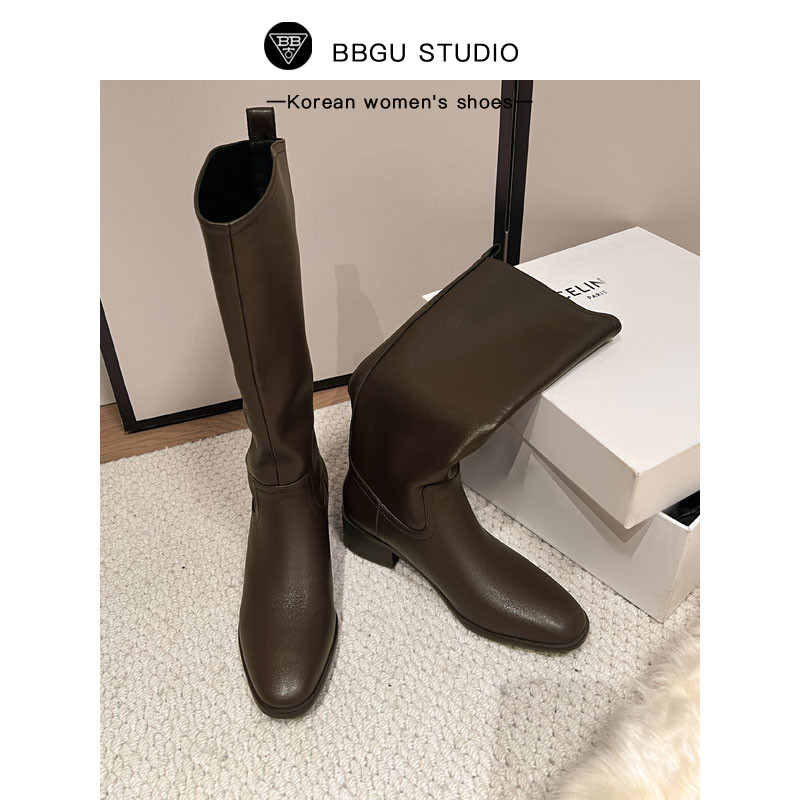BB古英伦风长靴粗跟骑士靴