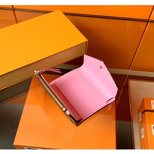 三折钱包 翻盖零钱包豆豆短款 香港正品 女包真皮女士粉豆卡包经典