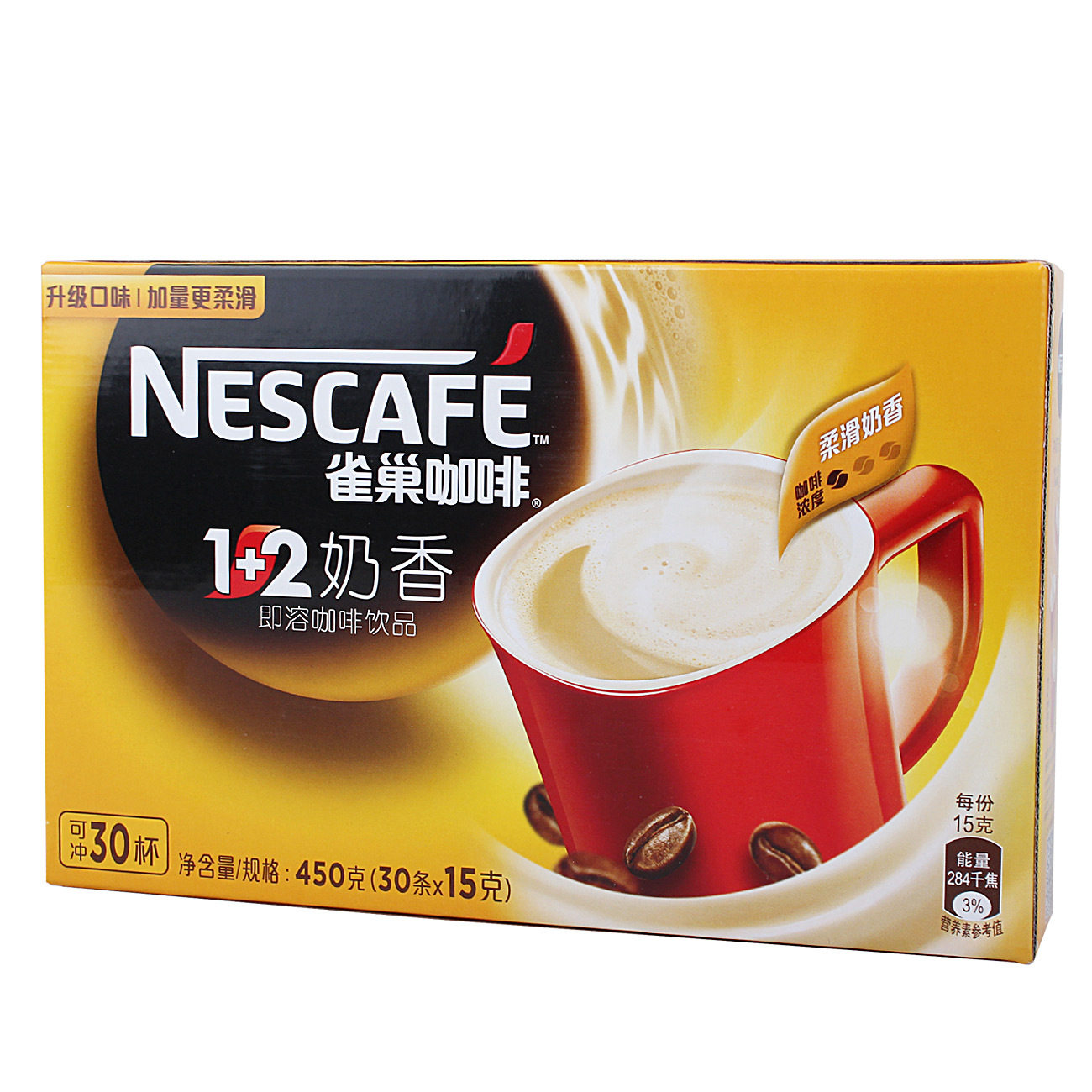 雀巢咖啡1 2奶香味三合一速溶咖啡粉450g条装新货盒装