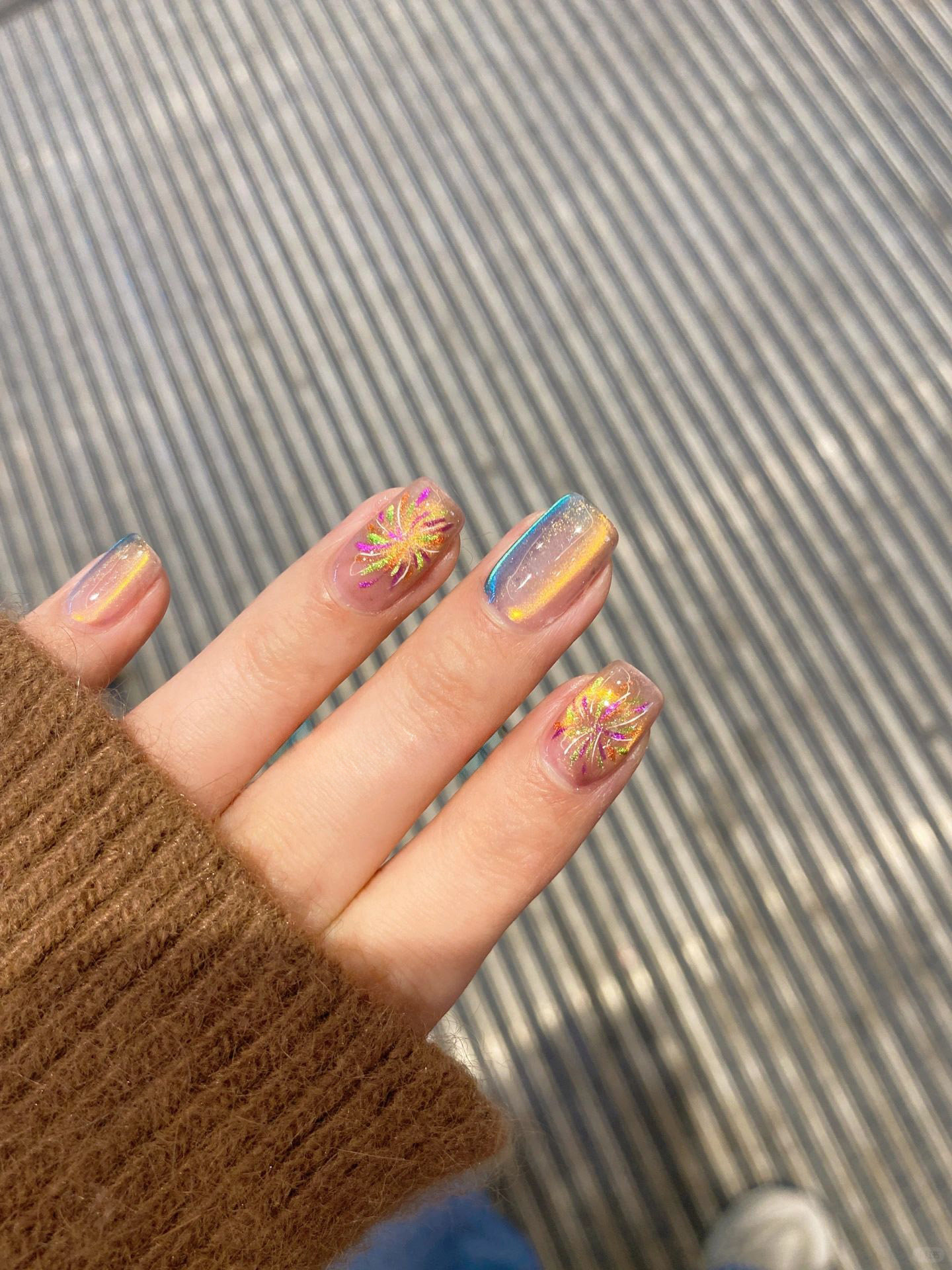 网红烟花猫眼美甲纯手工穿戴甲2025年新款高级感短款显白新娘定制,彩妆/香水/美妆工具,穿戴甲/甲片,淘宝优惠券,粉丝福利购,淘宝优惠卷