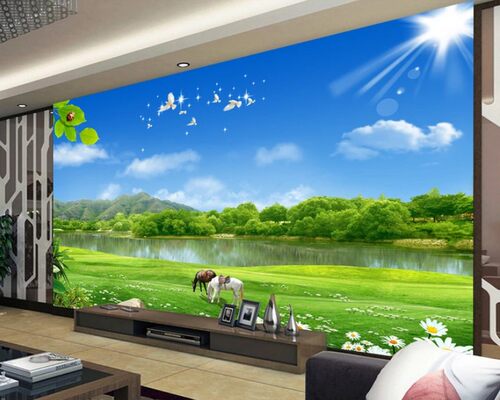 本产品为定制壁画，您需要先选择想要的图案、材质（不同材质价钱不同）1平米=1件，量好您墙面的高和宽（精确到0.01米），联系我们客服。