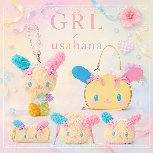 7月新品预约 三丽鸥GRL usahana联名花小兔啵啵兔蹦蹦兔毛绒挂件
