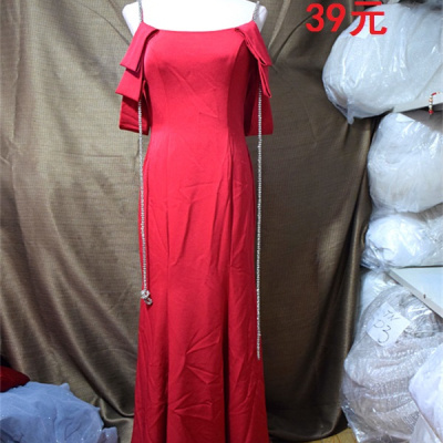 打折清仓特价二手婚纱礼服红色短袖挡肉韩版晚礼包邮显瘦养父嫁衣