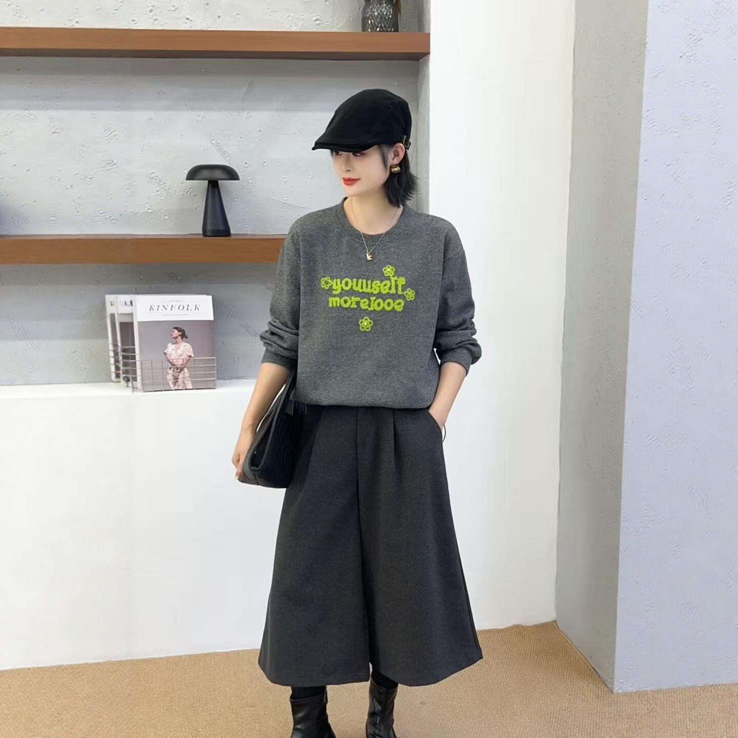 减龄大码长袖卫衣精梳棉宽松女装