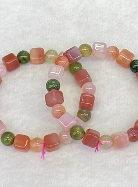 天然盐源玛瑙方糖手串时尚小清新