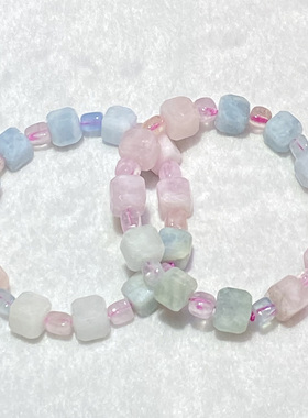 天然摩根石方糖手串时尚小清新