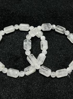 天然雪花幽灵刻面手串时尚小清新