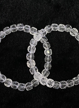 天然白水晶刻面方糖手串时尚百搭