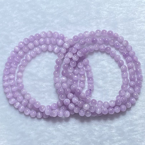 天然紫锂辉三圈手串时尚小清新