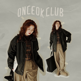 夹棉皮衣男女同款 情侣款 任选三件 百搭显瘦外套潮 349元