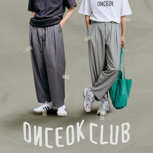 玩乐局Onceok 任选三件 日系休闲纯色休闲裤 男士 西裤 薄款 249元