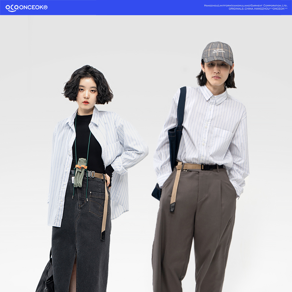 玩乐局onceok经典双扣秋天衬衫