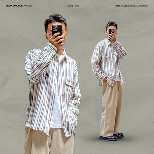 度假风提花条纹衬衫 玩乐局Onceok 任选三件 男2024春秋 249元