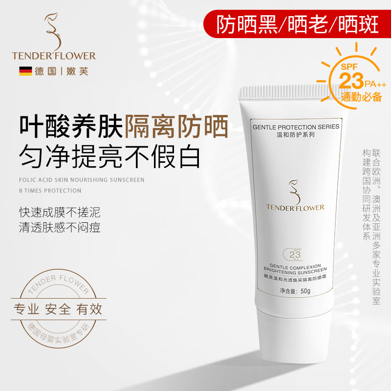 德国嫩芙叶酸防晒霜乳隔离二合一备孕妇女专用日常通勤护肤化妆品