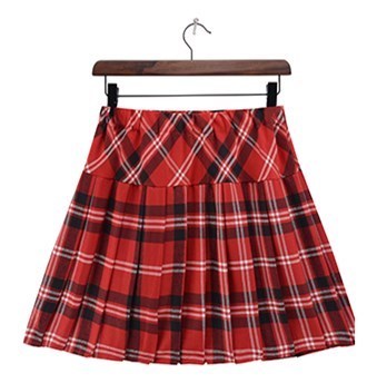 儿童演出服百褶裙小学生格子短裙