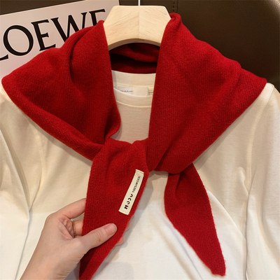 秋冬季纯色百搭羊毛披肩围巾女潮