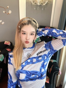 设计师nonhuman蚂蚁25秋冬新款洋气显白链条弹力修身皮肤衣打底衫