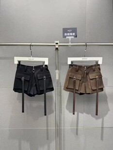 设计师 xiaoliwu26夏口袋工装口袋拉链短裤后腰部松紧洋气显瘦