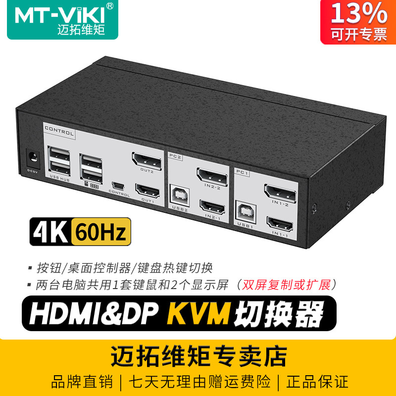 迈拓维矩KVM切换器2进2出hdmi&dp图片