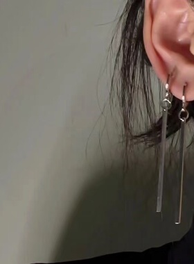 一字短棒简约耳钉女耳环