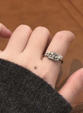 珍珠满天星戒指爆闪温柔气质指环