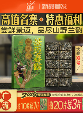 【福利】2026年头春茶《景迈春露》云南普洱茶生茶巧克力砖茶50g