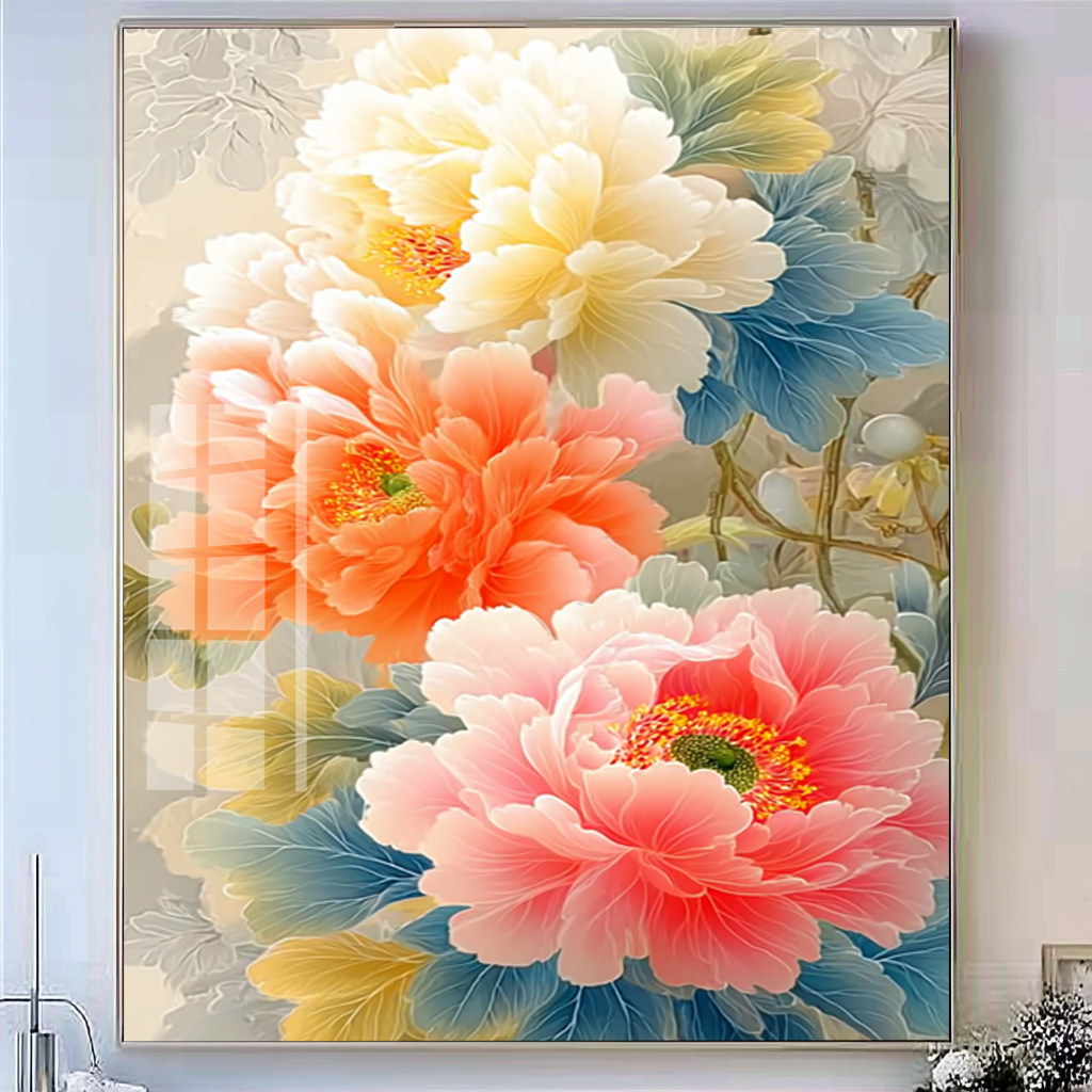 花开富贵牡丹花十字绣2025新款手工刺绣客厅卧室钻石画粘钻自己绣