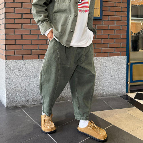 男装东大门休闲裤重磅弧