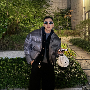 小北韩国代购男装东大门羽绒服鸭绒短款百搭潮流简约收腰双拉链