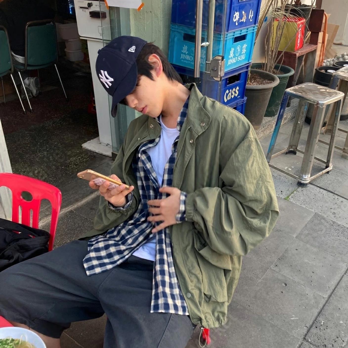 小北韩国代购男装东大门夹克男女同款MA-1立领大口袋可收腰外套