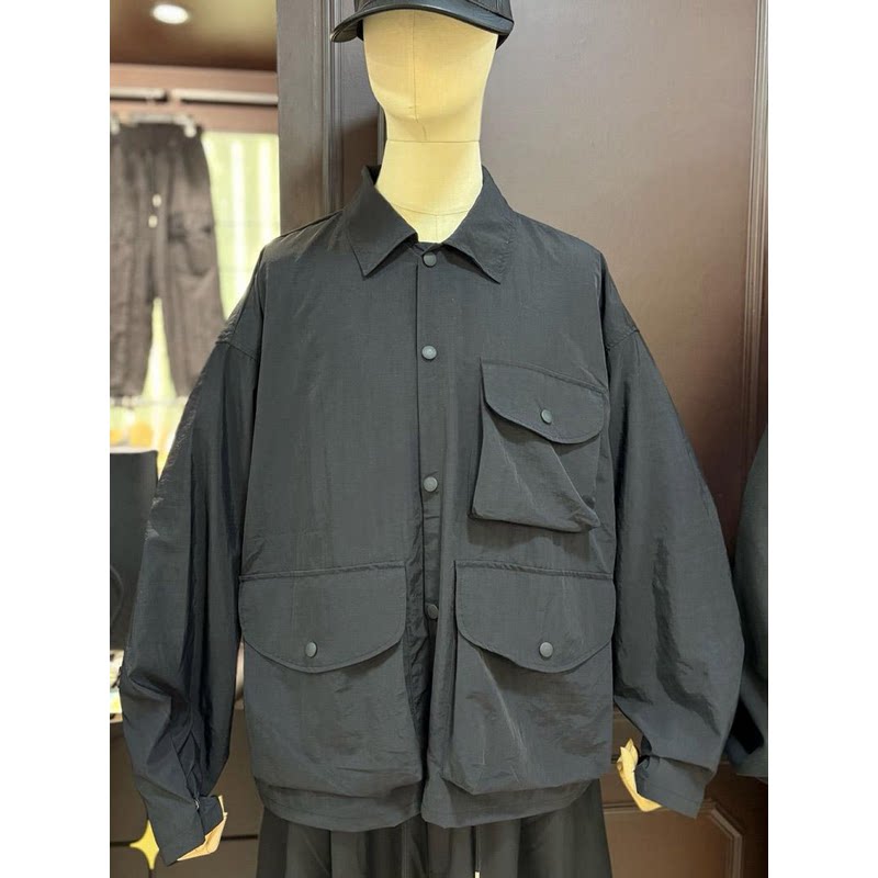 小北韩国代购男装东大门夹克外套衬衫翻领工装口袋个性宽松落肩